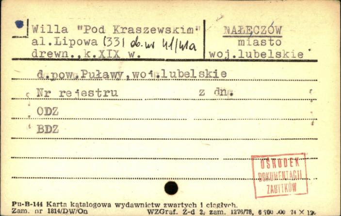 willa Pod Kraszewskim, skan 1