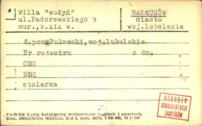 willa Wołyń, skan 1