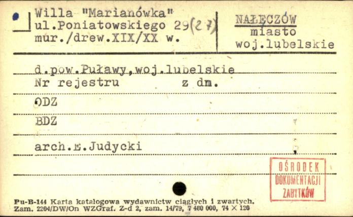 willa Marianówka, skan 1