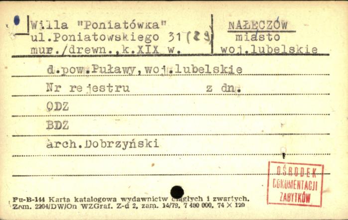 willa Poniatówka, skan 1