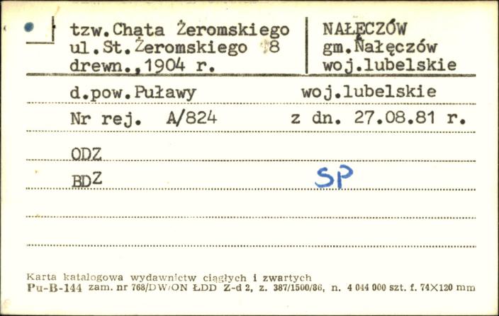 tzw. Chata Żeromskiego, skan 1