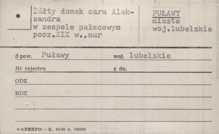 żółty domek cara Aleksandra, skan 1