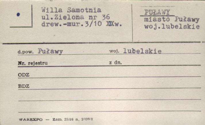 willa Samotnia, skan 1