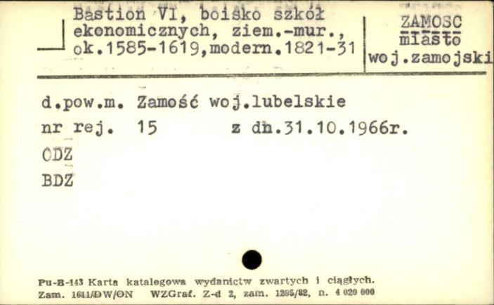 bastion VI, boisko szkół ekonomicznych, skan 1