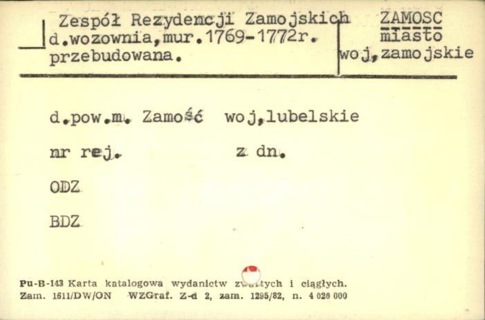 zespół rezydencji Zamojskich, d. wozownia, skan 1