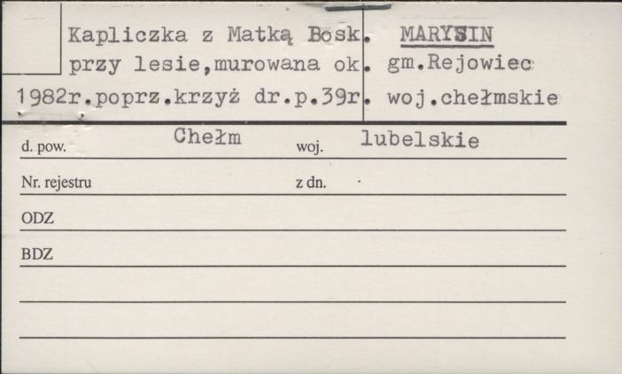 kapliczka z Matką Bosk., poprz. krzyż, skan 1