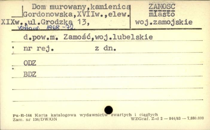 dom, kamienica Gordonowska, skan 1
