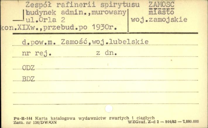 zespół rafinerii spirytusu, budynek admin., skan 1