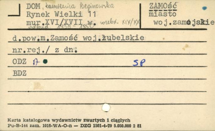 dom, kamienica Beginowska, skan 1