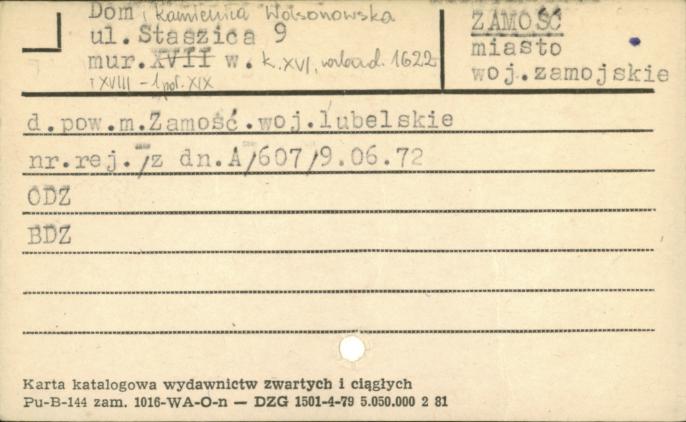 dom, kamienica Wolsonowska, skan 1