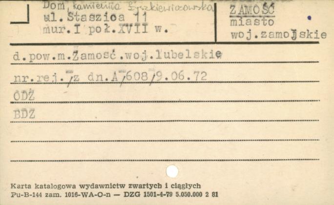 dom, kamienica Łyszkiewiczowska, skan 1