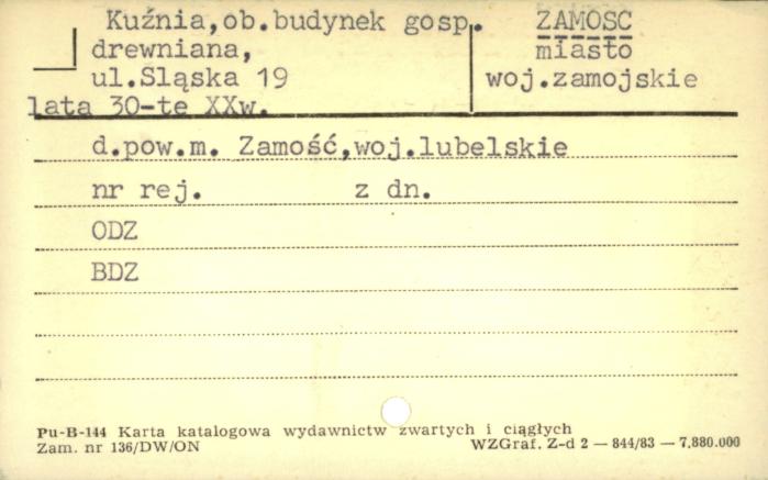 kuźnia, ob. budynek gospodarczy, skan 1