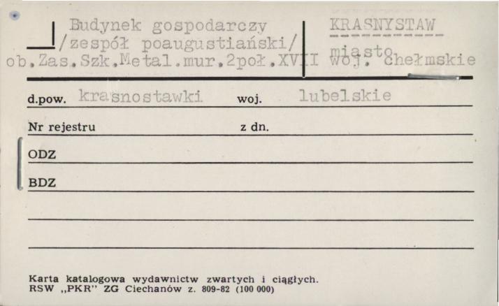 budynek gospodarczy, ob. Zasadnicza Szkoła Metalowa - zespół augustianów, tzw. stary, skan 1
