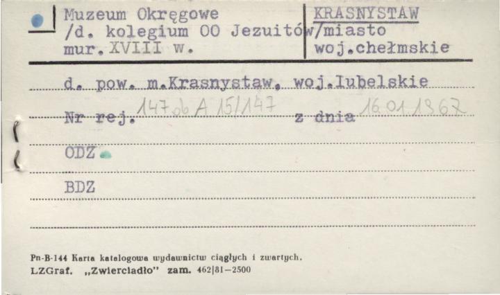 kolegium jezuitów, ob. muzeum okręgowe, skan 1
