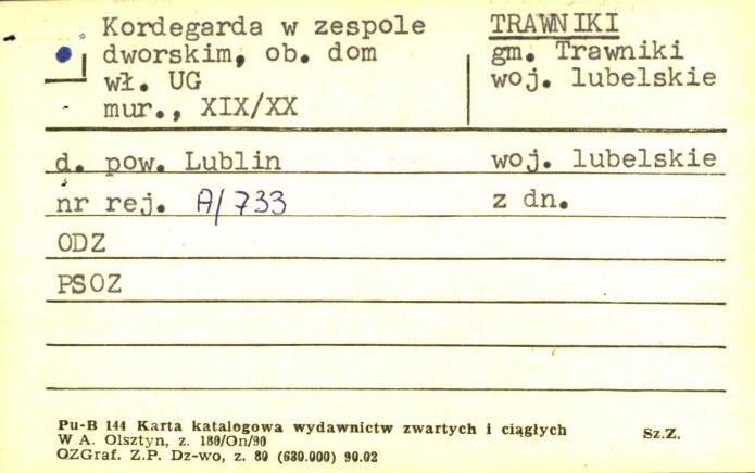 kordegarda, ob. dom, skan 1