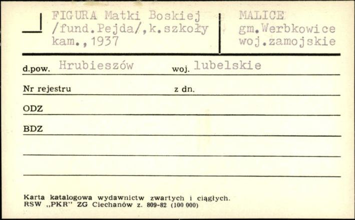 figurka Matki Boskiej, k. szkoły, skan 1