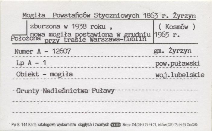 mogiła powstańców styczniowych 1863 r., skan 1