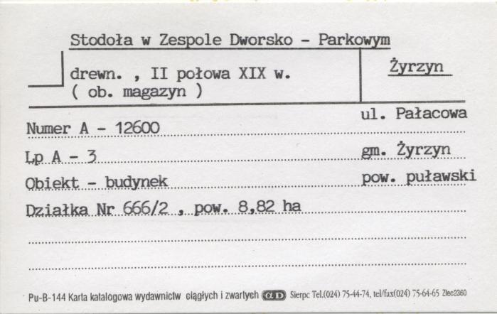 stodoła, ob. magazyn, skan 1