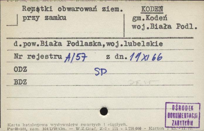 Resztki obwarowań ziem. przy zamku, skan 1