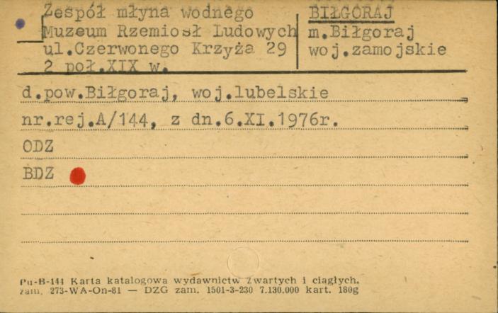 zespół młyna wodnego Muzeum Rzemiosła Ludowych, skan 1