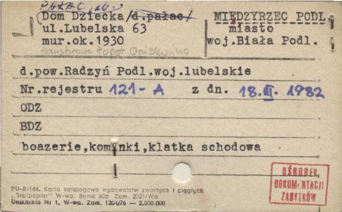 pałac, ob. Dom Dziecka, skan 1