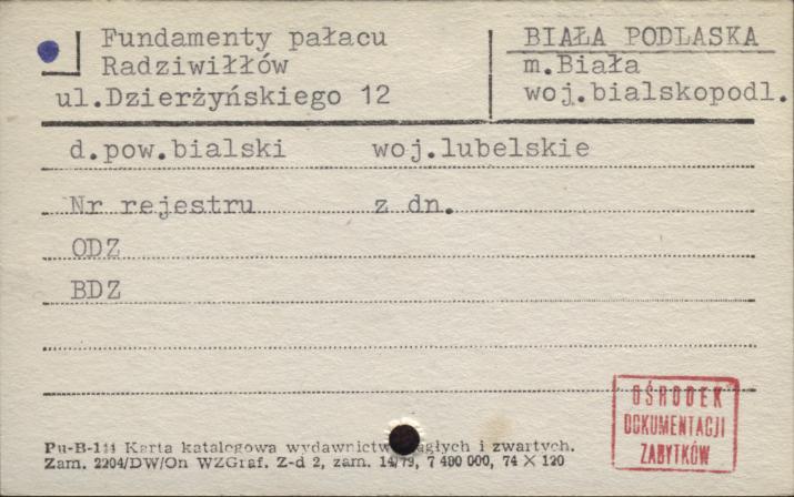 fundamenty pałacu Radziwiłłów, skan 1