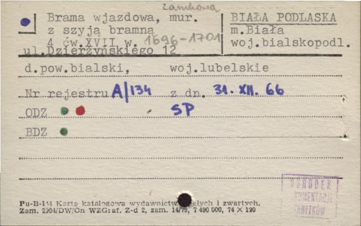 brama zamkowa, z szyją bramną, skan 1