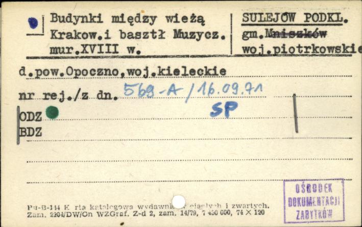 budynki między wieżą Krakow. i basztł. Muzycz., skan 1