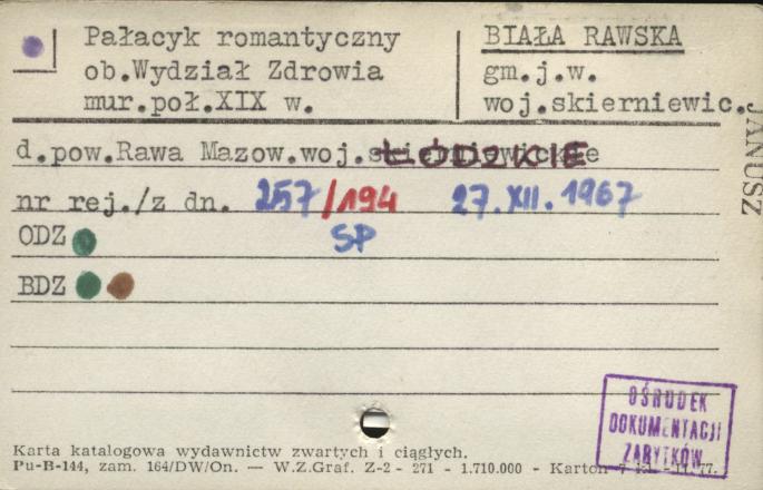 pałacyk romantyczny ob. wydział zdrowia, skan 1