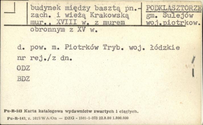 budynek między basztą pn.-zach. i wieżą Krakowską, skan 1
