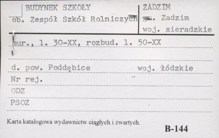 budynek szkoły, ob. Zespół Szkół Rolniczych, skan 1
