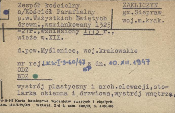zespół kościelny, kościół parafialny pw. Wszystkich Świętych, skan 1