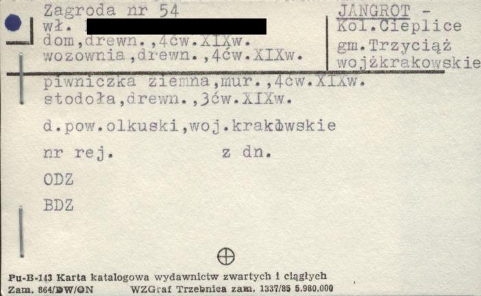 zagroda - dom, wozownia, piwniczka, stodoła, skan 1