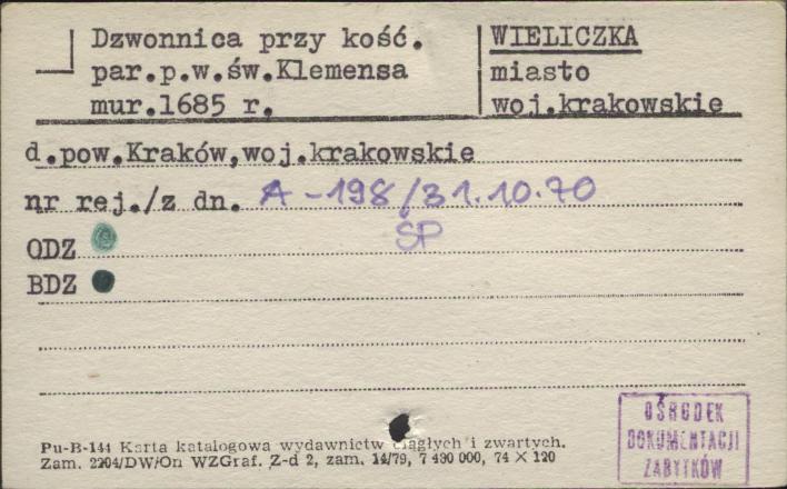 dzwonnica przy kościele par. pw. św. Klemensa, skan 1