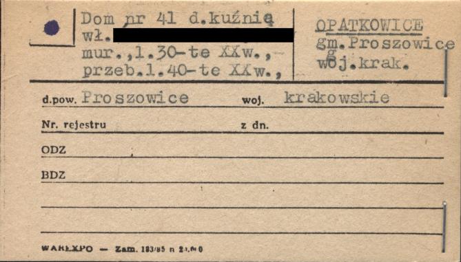 kuźnia, ob., budynek mieszkalny, skan 1