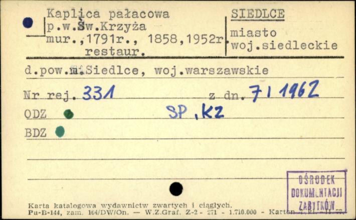 kaplica pałacowa pw św. Krzyża, skan 1