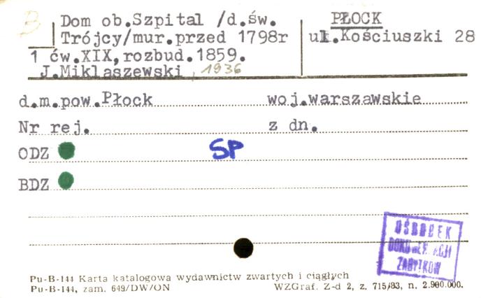 dom, ob. szpital (d. św. Trójcy), skan 1