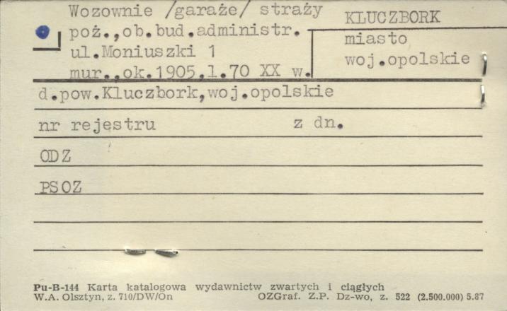 garaże straży pożarnej, ob. budynek administr., skan 1