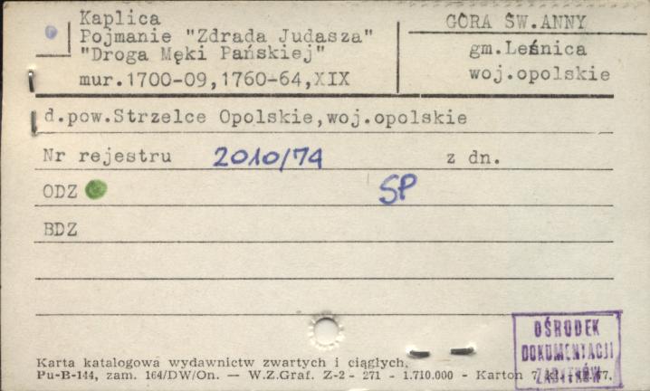 Kaplica-Pojmanie Zdrada Judasza, Droga Męki Pańskiej, skan 1