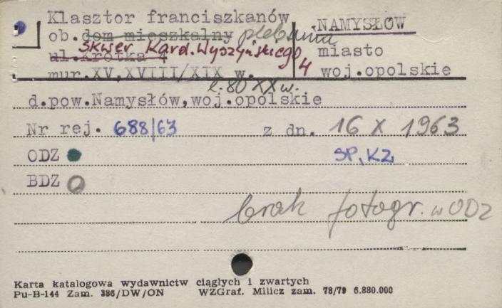 klasztor franciszkanów, ob. plebania, skan 1