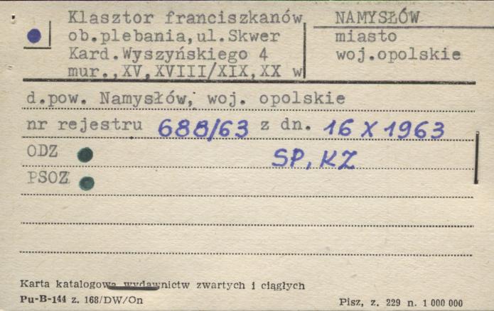 klasztor franciszkanów, ob. plebania, skan 2