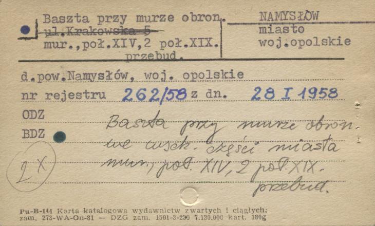 baszta przy murze obronnym, skan 1