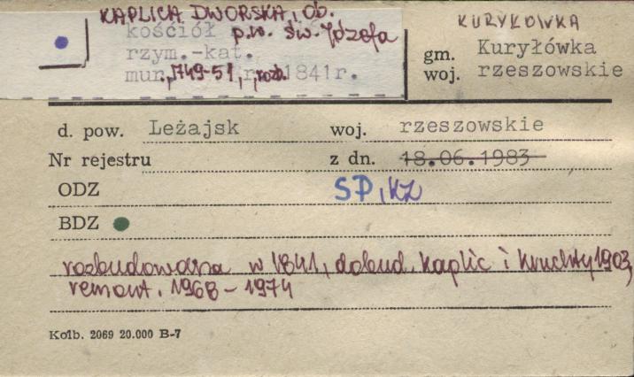 kaplica dworska, ob. kościół rzym.-kat. pw. św. Józefa, skan 1
