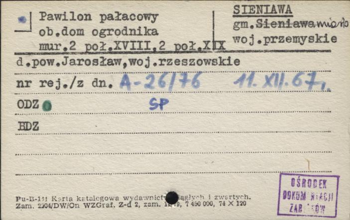 pawilon pałacowy ob. dom ogrodnika, skan 1