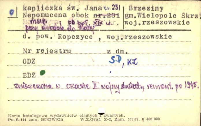 kapliczka św. Jana Nepomucena, skan 1