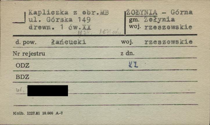 kapliczka Matki Boskiej, skan 1