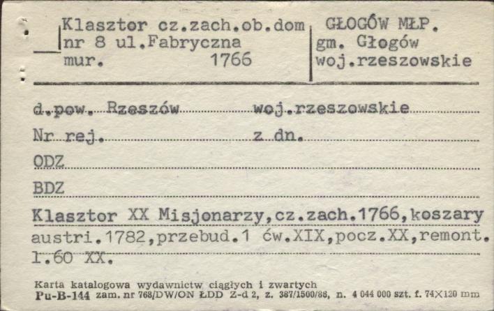 klasztor misjonarzy (cz. zach.), ob. budynek mieszkalny, skan 1