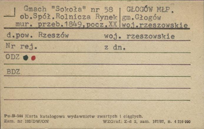 gmach 'Sokoła', ob. Spół. Rolnicza, skan 1