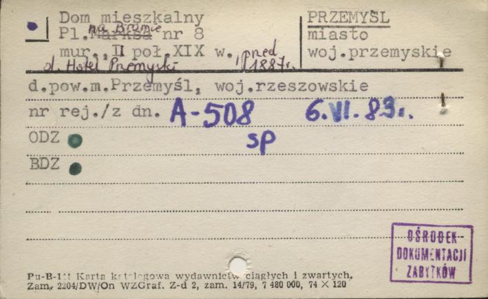 dom mieszkalny, d. hotel przemyski, skan 1