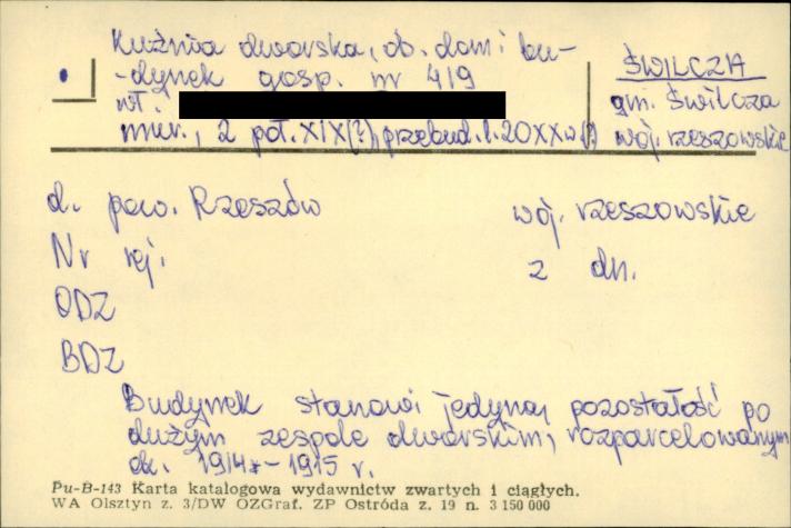 kuźnia dworska, ob. dom i budynek gosp., skan 1